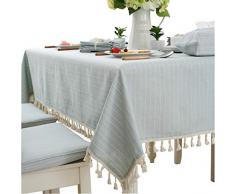 Modern Einfach Baumwolle Tischdecke Party Esszimmer Hochzeit Tischdecken, Stripe Blue, 135 * 220cm(53*86.6)