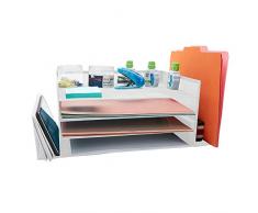 Mind Reader 4TSIDE2-WHT Mesh 4 Abschnitte 2 Schreibtisch Organizer Seite Ablagefächer für Büro, Schule, Lehrer, weiß