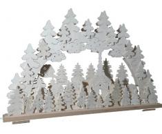 SchwibboLa 3-200 Erzgebirgischer Doppelt Beleuchteter Schwibbogen mit Zertifizierung 3-200, 70 x 42 cm