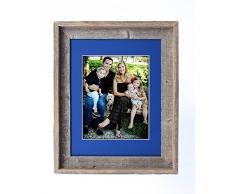 BarnwoodUSA Signature Bild Rahmen mit Matte, Holz, Bottle Blue, 8x10