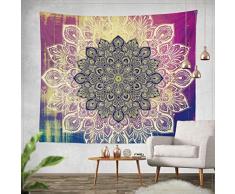 indischen Mandala Blume gedruckt Tapisserie Wandbehang Wandteppiche Boho Tagesdecke Strandtuch, Muster 01, Small/59 X 51