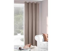Eurofirany Verdunkelungsvorhang, Ösenschal Jack, hell braun, 140x250 Vorhang, 100% Polyester, 0.02 x 140 x 250 cm