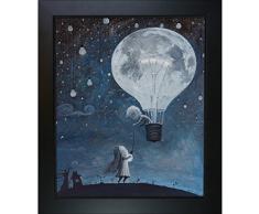 overstockArt artistbe ER Mir der hellste Stern von Borda mit New Age Holz Rahmen, Schwarz