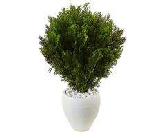 Nearly Natural Fast Natur 7,6 cm Zeder Kunstpflanze in ovales Pflanzgefäß, grün