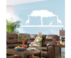 INDIGOS WG30559 Wandtattoo w559 Afrika / Steppe, Giraffe Wandaufkleber 120 x 50 cm, weiß