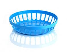 Kimmel Brötchenkorb Obstkorb Servierkörbchen Obstschale Brotschale Mehrweg bruchsicher stapelbar, Kunststoff, Hellblau