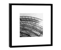 COGNOSCO Fotografie im Holzrahmen: Messe Fotodruck-Format 27 x 27 cm-Rahmenfarbe schwarz-Hochwertiges Wandbild, Geschenkidee oder Souvenir aus Leipzig, Holz, Weiß, Rahmen