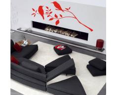 INDIGOS 4052166072793 Wandtattoo w436 Vögel Pflanze Wandaufkleber 120 x 85 cm, rot