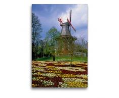 Premium Textil-Leinwand 50 x 75 cm Hoch-Format Windmühle in Bremer Park | Wandbild, HD-Bild auf Keilrahmen, Fertigbild auf hochwertigem Vlies, Leinwanddruck von Lothar Reupert