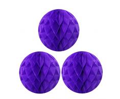 Wrapables Tissue Honeycomb Ball Party Dekorationen für Hochzeiten, Geburtstagsfeiern, Baby Duschen und Kinderzimmer Decor (Set von 3), 25,4 cm violett