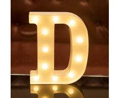 Focux LED Festzelt, Buchstabenbeleuchtung Alphabet beleuchtet Schild für Nachtlicht Zuhause, Party, Geburtstag, Hochzeit, Bar, Dekoration LED Brief, batteriebetrieben, Weihnachtsdekoration, Bar D