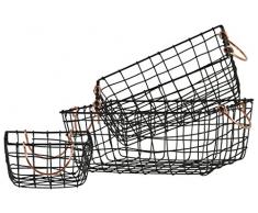 Urban Trends Rechteck Drahtkorb mit Mesh Design, schwarz/Kupfer