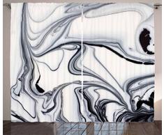 Marmor Vorhänge ambesonne, trippy Mix der Farben mit ungewöhnlichen Formen Kreative Pinsel Bild, Wohnzimmer Schlafzimmer Fenster Drapes 2 Panel Set, schwarz hellgrau Staub, Textil, Multi 1, 108W x 84L