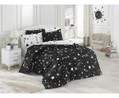EnLora Home Bettwäscheset für Doppelbett, Schwarz, Weiß, 220 x 220 cm, 2 Stück