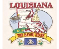 Louisiana State Elements Karte Kühlschrank Collectible Souvenir Magnet
