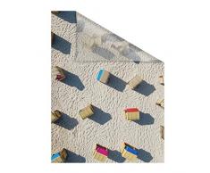 Lichtblick Fensterfolie 100 x 130 cm mit Motiv Strandkörbe - Beige, Selbstklebender Sichtschutz ohne Bohren, blickdichtes Fensterdekor, für alle Glasflächen