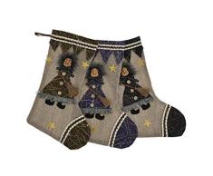 Comarco Sa 10766 Weihnachtsstrumpf und Weihnachtsstrumpf, Jute Stoff, Mehrfarbig, 23 x 2 x 38 cm