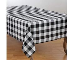 SARO LIFESTYLE Bettläufer aus Baumwolle und Polyester-Mischgewebe, kariert 70 x 160 schwarz