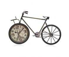 Chaomian Home Ornaments 38,6 x 22,4 cm Handarbeit Metall Fahrrad Analog Silent Quarz Schreibtisch Uhr, Vintage Rustikales Aussehen, Glas auf Vorder - 15.2x8.8 Grün