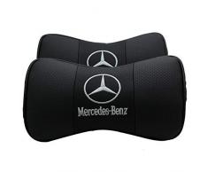 JSAMZ Auto-Nackenkissen, bequem, weiches atmungsaktives Leder, Kopfstütze, Nackenstütze, Nackenkissen Fit for Benz