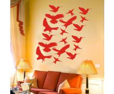 INDIGOS 4052166093361 Wandtattoo w493 Vogel / Vögel Wandaufkleber 80 x 76 cm, rot