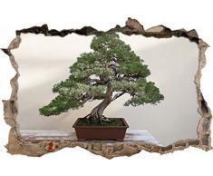 Pixxprint 3D_WD_1555_92x62 Kleiner Bonsai Wanddurchbruch 3D Wandtattoo, Vinyl, bunt, 92 x 62 x 0,02 cm