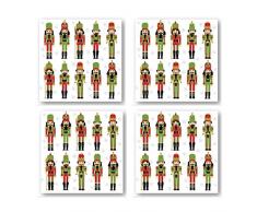 KIG Exclusives Papierservietten Nussknacker Soldat Gold Silber Elfenbein Weihnachten Luncheon Napkin- Set of 2 rot, grün