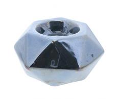 LiShay Teelichthalter aus Keramik, geometrisch geschnitten, Schieferblau Small