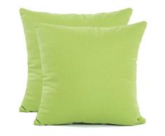 Treely Baumwoll-Kissenbezüge, 2 Stück, dekorative Kissenbezüge, 45,7 x 45,7 cm, für Bank, Couch und Bett 2Pcs-(18 x 18) grün