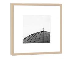 COGNOSCO RH-27-B100 Fotografie im Holzrahmen: Tonhalle Fotodruck-Format 27 x 27 cm-Rahmenfarbe beige-Hochwertiges Wandbild, Geschenkidee oder Souvenir aus Düsseldorf, Holz, Schwarz-Weiß, Rahmen