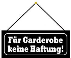 Schatzmix Garderobe Keine Haftung Metallschild 27x10cm Deko mit Kordel Blechschild, Blech, Mehrfarbig, 27x10 cm