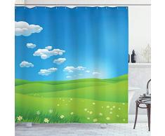 Moderne Decor Vorhang für die Dusche von ambesonne, Antiken römischen Zeit Gladiator mit Farbe zwei Race Pferde Abdrücke Bild, Stoff Badezimmer Decor Set mit Haken, schwarz weiß grau, Textil, Multi 14, 69W x 70L