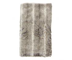 Saunders-Roe Lifestyle weichen Plüsch Webpelz Stripe Muster Überwurf Decke, grau, 127 x 152,4 cm