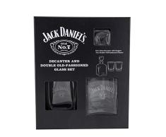 Jack Daniels Lizenzprodukt Barware 8450 White Bug Logo Dekanter, Geschenkset, transparent
