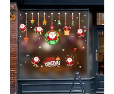 Home Find Santa Silhouette Fenster-Aufkleber, Weihnachtsmotiv, wiederablösbare Weihnachts-Sprüche, Hausdekoration, Wandbilder, für Brillen, Geschäfte, Showcases, 89 x 66 cm