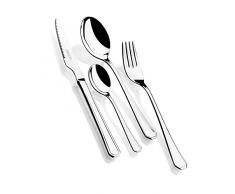 Monix Venecia - Besteck-Set, 75 Teile, Edelstahl 18/10, mit Steakmesser und Walnuss-Etui.