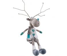WeRChristmas Dekofigur Rentier, sitzender Junge, 42 cm, Mehrfarbig