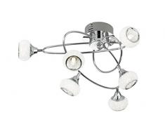 WOFI Deckenspot, Plastik, G9, 18 W, Chrom, 56.5 x 56.5 x 28 cm