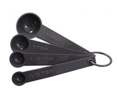 Fackelmann 40914 4-er Set Messbecher aus PP zum Messen aller trockenen Zutaten oder Flüssigkeiten mit höchster Präzision, 13 cm, Sybaris, (Farbe:Grau), Menge: 1 Stück, Kunststoff