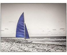 Buyartforless Blau Katamaran Fotografie 24 x 18 Giclée-Edition Kunstdruck Poster by Flo Minton Made in The USA.