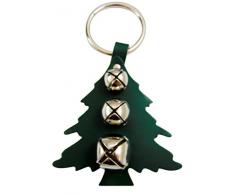Westman Works Türhänger für Weihnachtsbaum, Glocke mit Messingglocken und grünem Leder