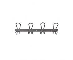 Umbra 1005332-040 Lasso Over the Door / Wall 4 Hook, Tür- oder Wandgarderobe mit 4 Haken aus Metall, Schwarz
