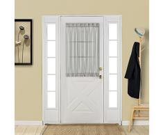 Aquazolax Sheer Voile Französische Tür Vorhang Panel, Polyester-Mischgewebe, grau, 2 Panels, 25 W x 40 L