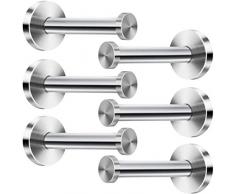 ONWON 6 Stück Edelstahl Badetuch-Haken gebürstetes Nickel Single Super Heavy Duty Wand Mount Mantelhaken Bademantel Wandhaken für Badezimmer, Schlafzimmer, Wohnzimmer, Einbauzimmer, Büro 100mm Silber