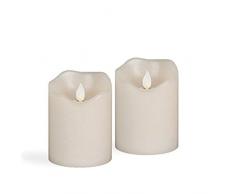 Die Gerson Company Zwei Stück Set von Motion Flame Original Edge Wachs Kerze Vanille Duftkerze, Weiß, 3 X 4H Kunststoffhohlstab in.