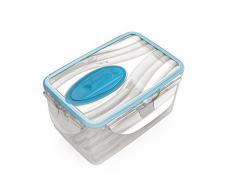 BIESSE CASA Von Kühlschrank zu Mikrowelle mit einem klick Luft-und wasserdichte Behälter mit 0,3 l Fassungsvermögen, mit doppelt gespritztem Kunststoff und Gummi mit Ventilsystem, blau, 0.3 Litre