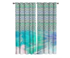 T&H Home Verdunkelungsvorhänge für Schlafzimmer, Ja oder Nein ist Life Frage, schwarz-weiß, Lichtblock, Vorhänge und Vorhänge, 2 Paneele Thermoisoliert, verdunkelnd, für Fenster und Zuhause, Dekoration 80 W By 84 L Mandala*80thh0825