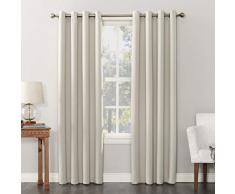 Sun Zero Durchsichtiger Vorhang mit Schlaufen 54 x 95 Panel Pearl