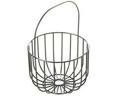 ADomo PV-CHR-3054 Point-Virgule Obstkorb mit Griff, Stahl, 23 x 22 x 32,6 cm, Schwarz