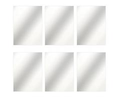 Aneco 24 Blatt Flexible Spiegel Blatt Spiegel Wand Aufkleber Selbstklebende Kunststoff Fliesen für Home Decor, 15,2 cm von 15,2 cm, 6 inch by 9 inch